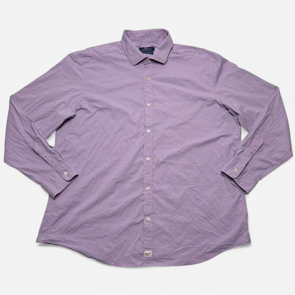 Vineyard Vines Pink Blue Check Classic Fit Button Down 2XL